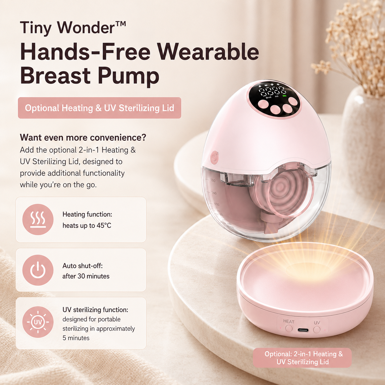 Tiny Wonder™ Hands-Free Wearable Breast Pump