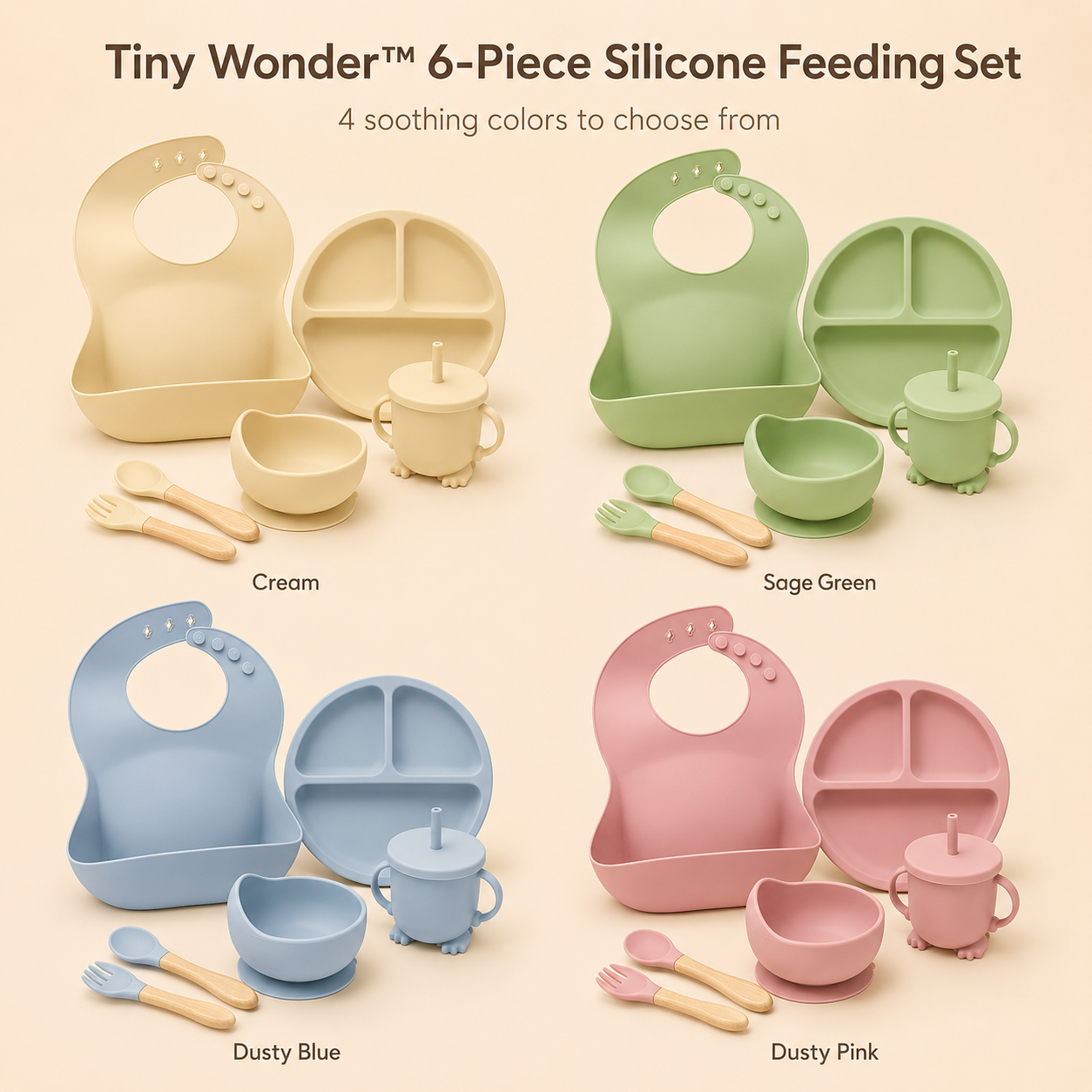 Tiny Wonder™ 6-Piece Silicone Feeding Set