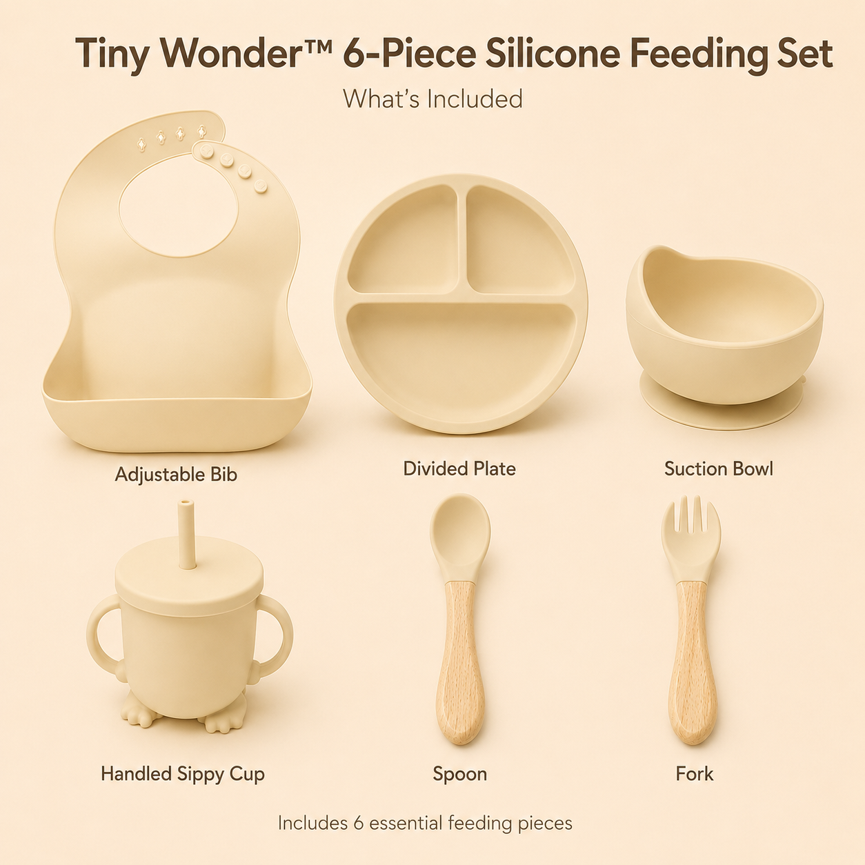 Tiny Wonder™ 6-Piece Silicone Feeding Set