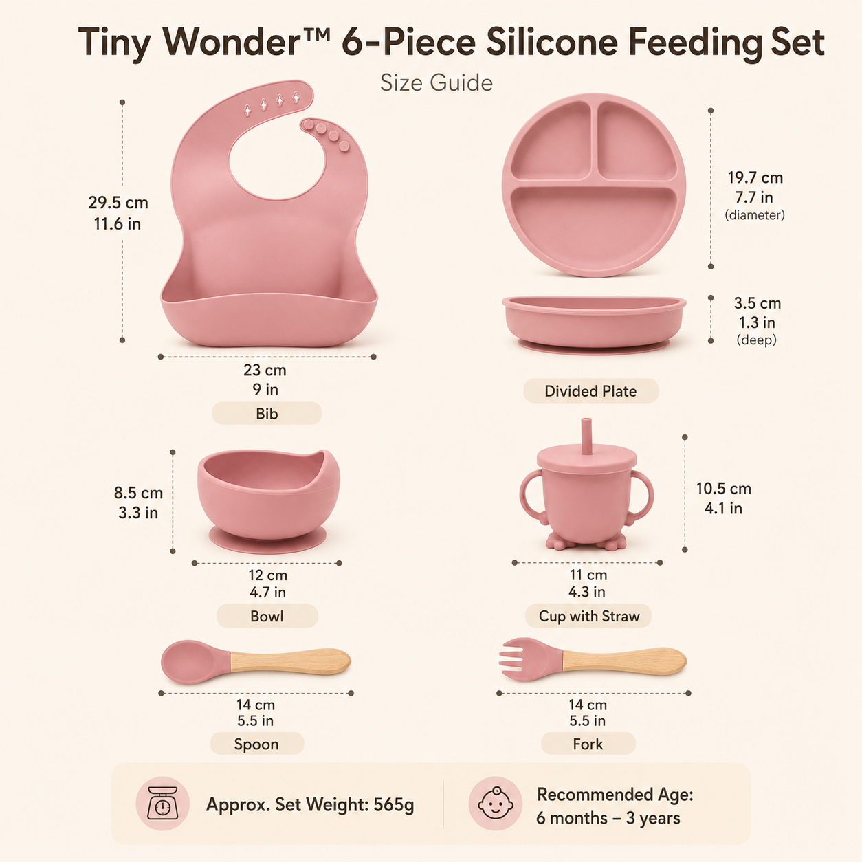 Tiny Wonder™ 6-Piece Silicone Feeding Set